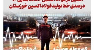 نورد موفقیت آمیز اسلب های استنلس استیل در فولاد اکسین/آماده بکاری ۹۴ درصدی خط تولید فولاد اکسین خوزستان